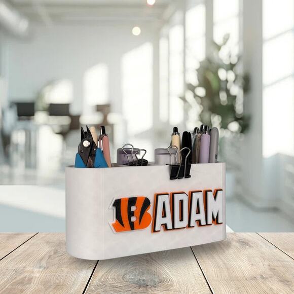 Personalized Cincinnati Bengals Desk Organizer, Bengals Gift, Desk Accessories - Picture 8 of 10
